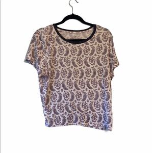 American eagle white and purple boho print t-shirt